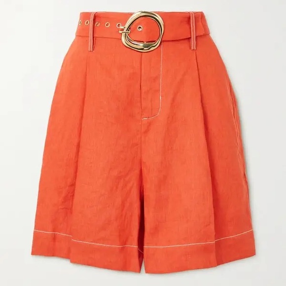 STAUD Pants - STAUD HELIOS 100% Linen Vacation Baggy Wide Leg High Rise Colorful Shorts